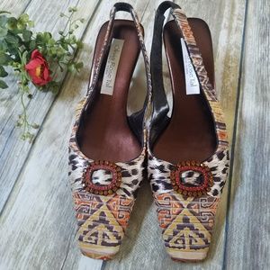 Olivia Rose Tal Vintage Mixed Print Slingback Pump